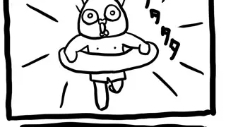 あろくん４コマ「プール」を描きました！