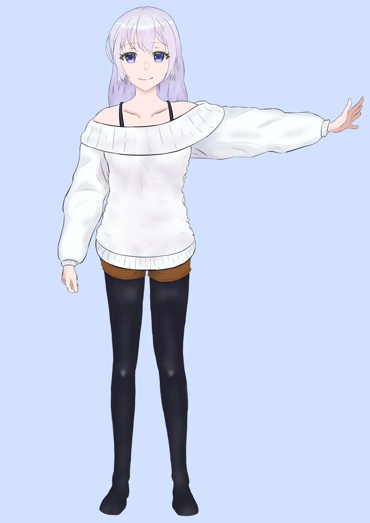 【イラスト作品】銀髪のお姉さん 立ち絵