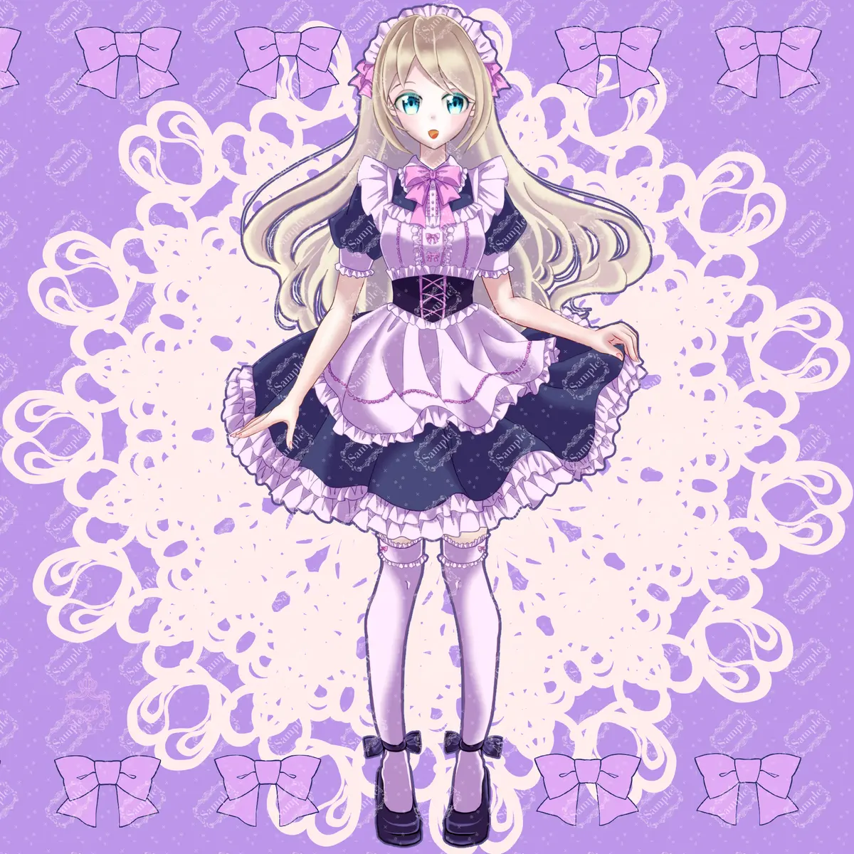 【告知】かわいいメイドさんになれる衣装セット頒布中🎀