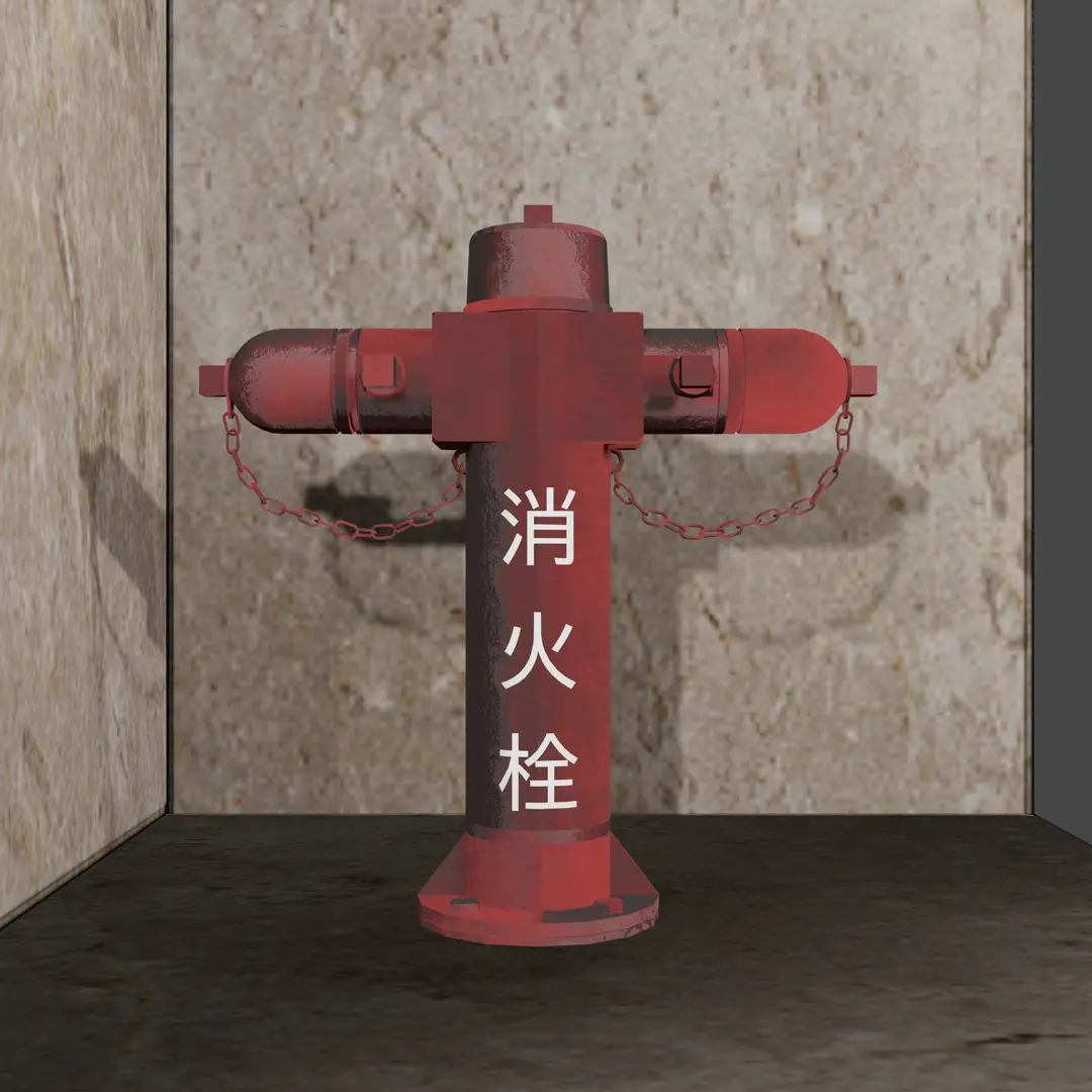 3D 屋外消火栓　旧式（通常・劣化）
