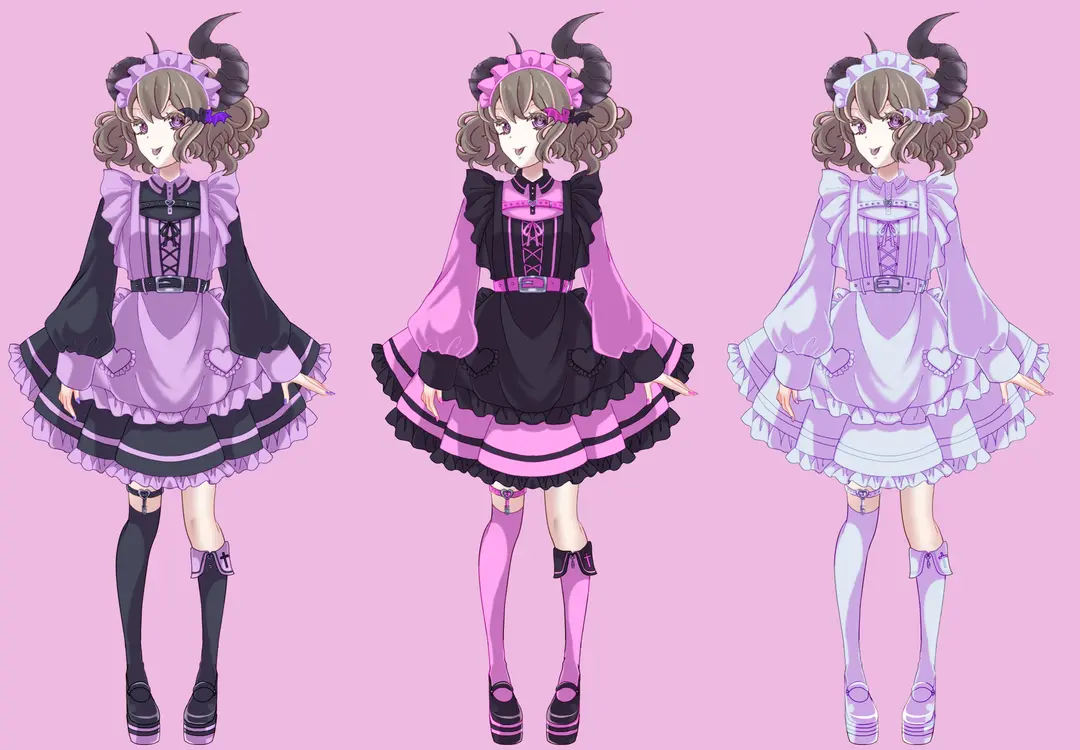 【告知宣伝】地雷系メイドさん衣装セット発売中👿【Vライバーさん向け】