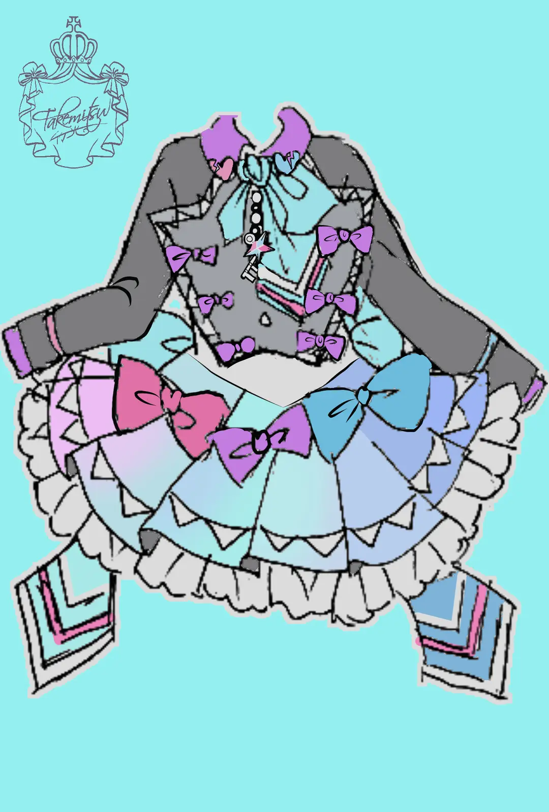 【衣装デザイン】メイドさんズのラフ案