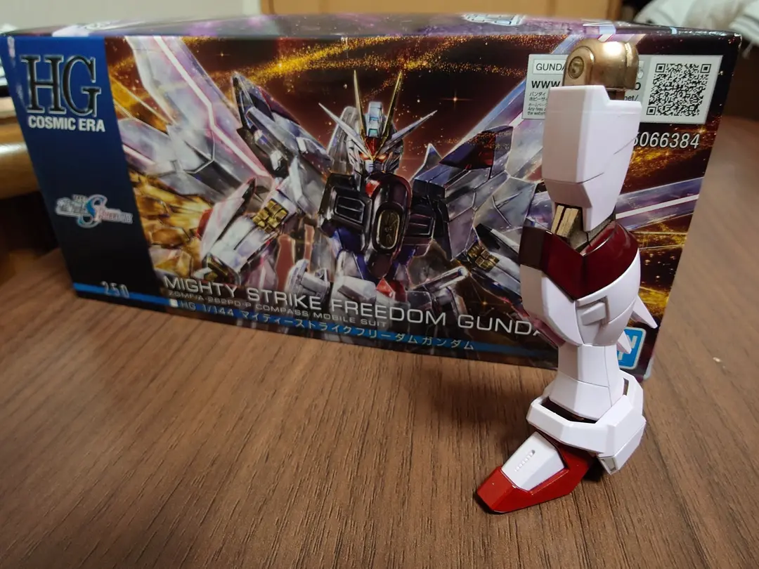 ＨＧ 1/144 マイティストライクフリーダムガンダム　ストライクルージュカラー　筆塗り　全塗装　組立　コマ撮り　左足　#shorts