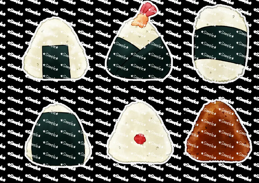 おにぎり　イラスト素材メイキング