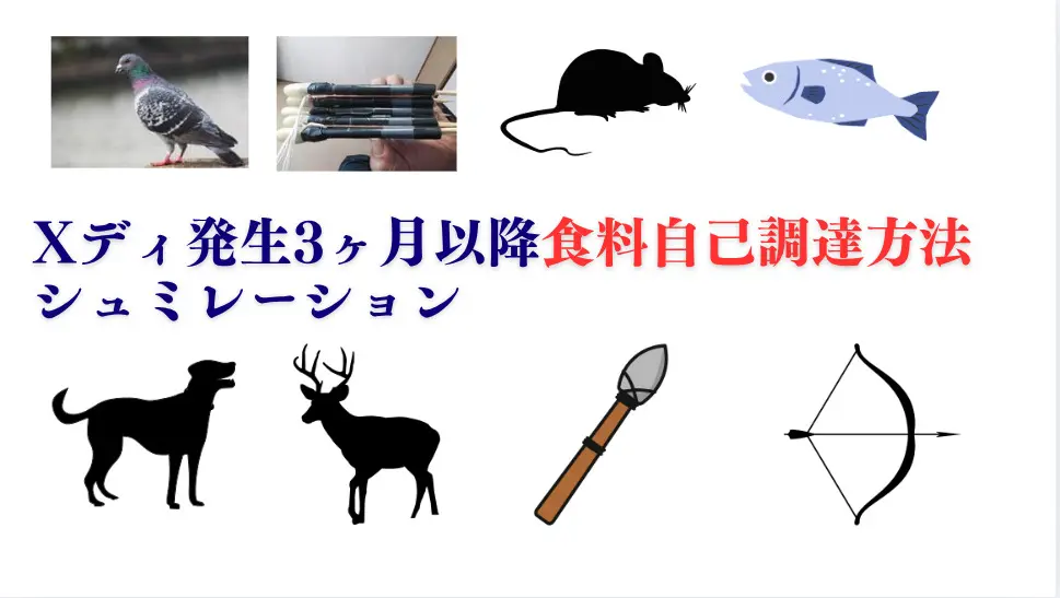 Xディ発生3ヶ月以降食料自己調達方法シュミレーション # 大地震後の食料調達