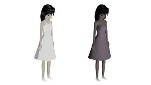 白いワンピースの少女の幽霊素材