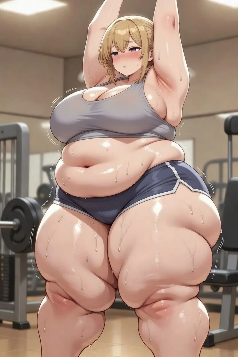 ジムで運動するおデブちゃん達