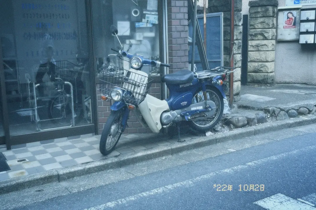 路地裏の、青い相棒