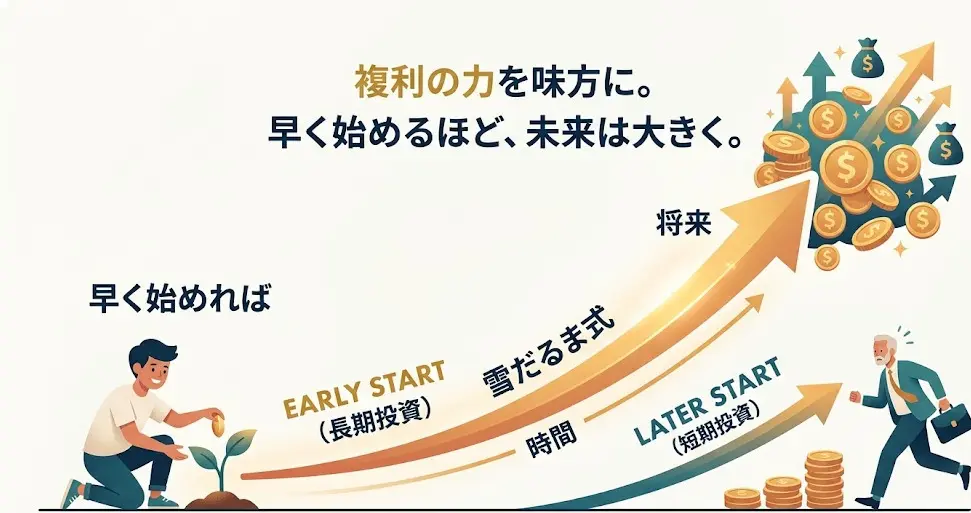 投資は「タイミング」より「時間」早く始めた方が有利