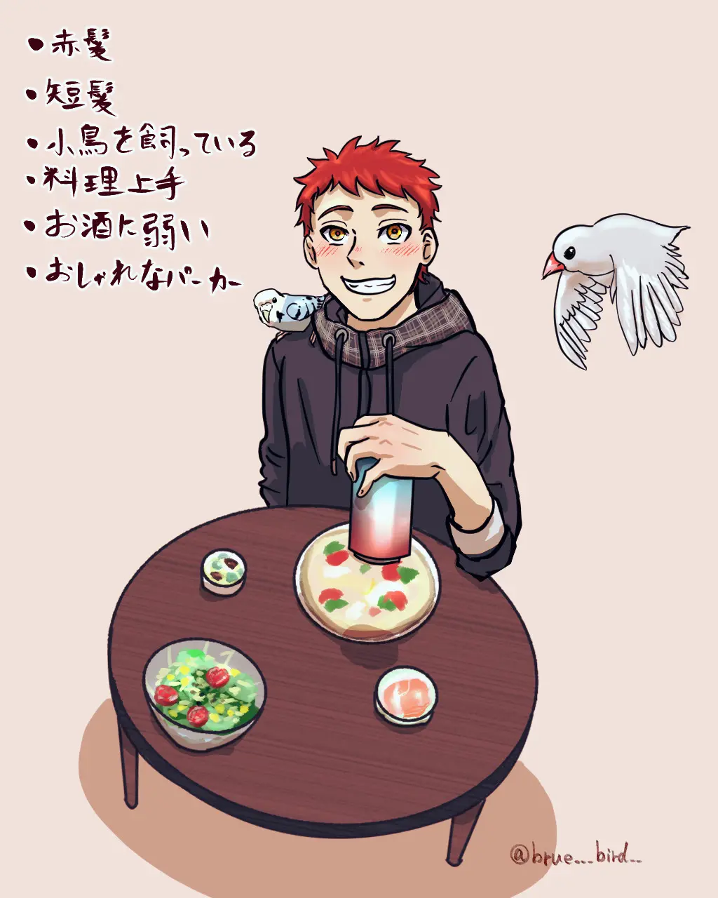 タグで募集して男の子描いてみた
