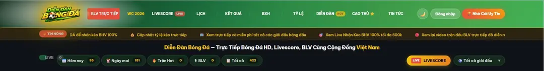 Trực Tiếp Bóng Đá: Trung Tâm Dữ Liệu Livescore Và Thống Kê Thể Thao Toàn Diện