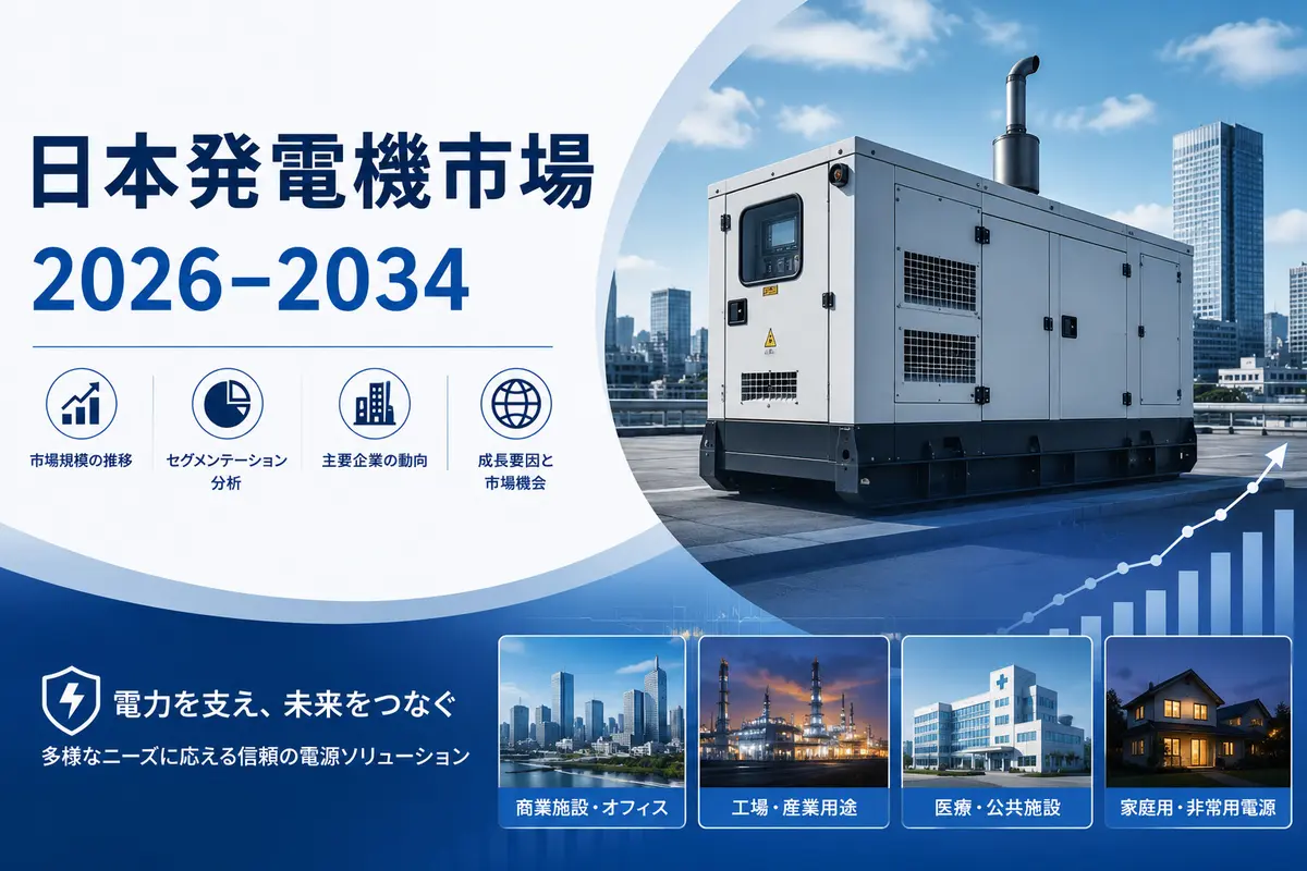 日本の発電機市場規模、成長、動向、需要見通し（2026年～2034年）