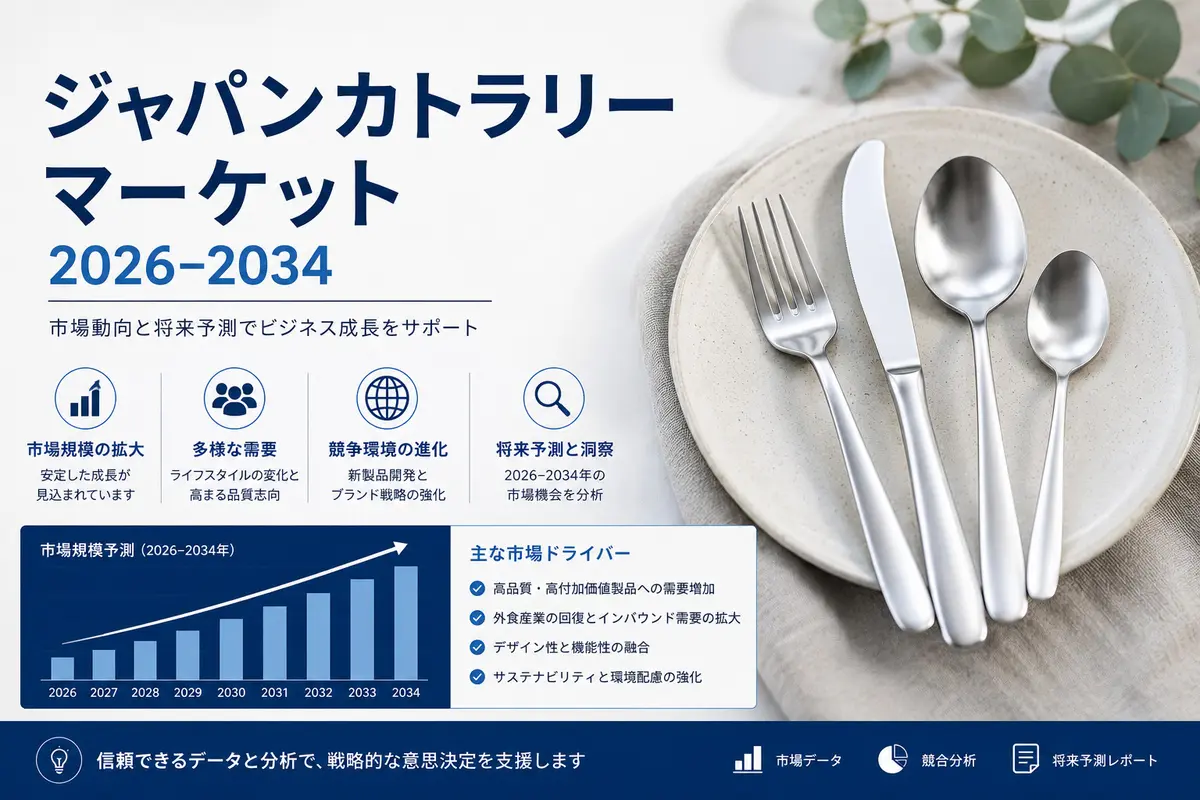 日本カトラリー市場規模、成長、動向および需要に関するレポート（2026年～2034年）