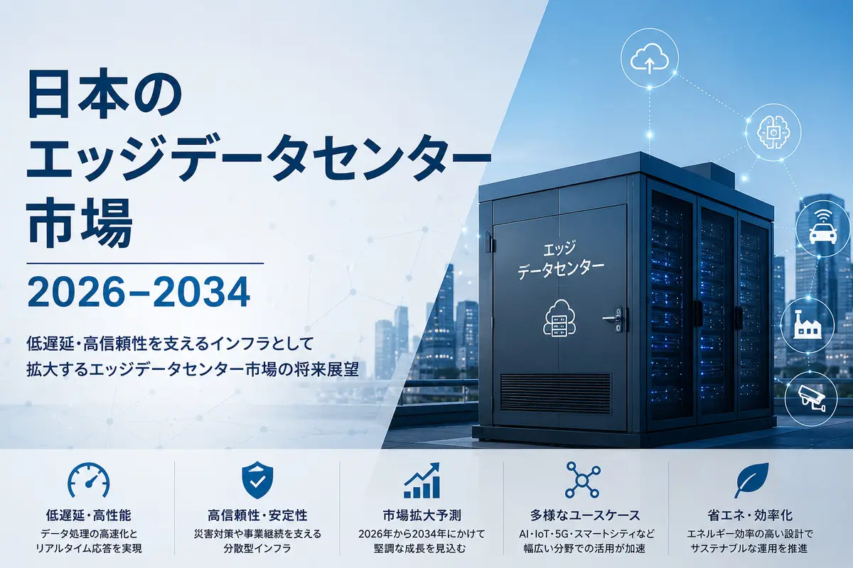 日本のエッジデータセンター市場規模、成長、動向、需要見通し（2026年～2034年）