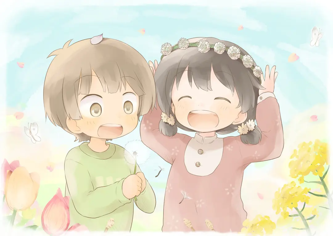 春の子どものイラスト作成