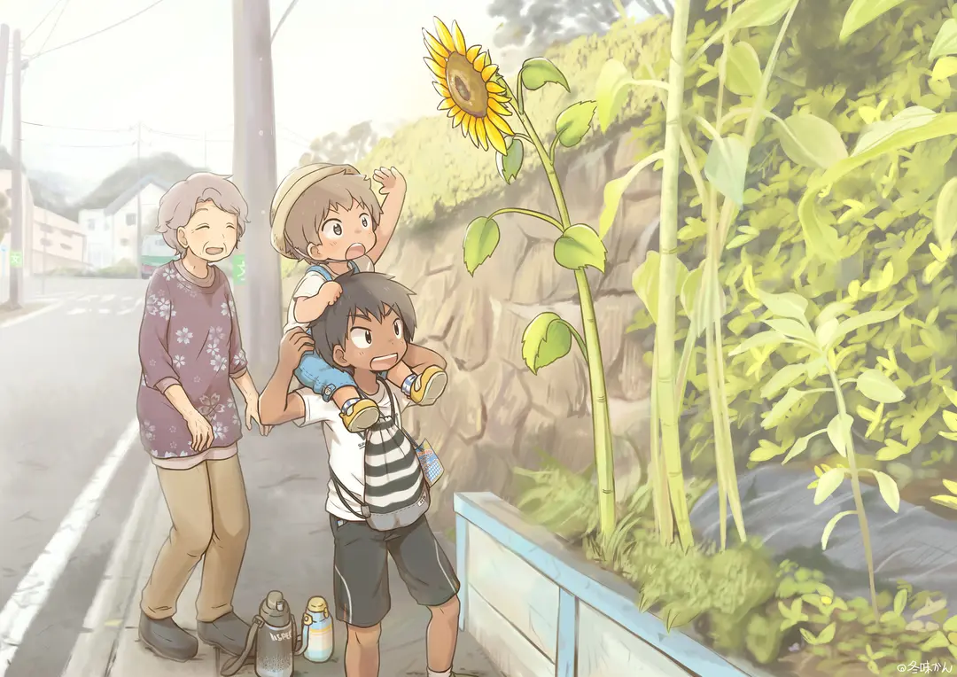 夏の子どものイラスト作成