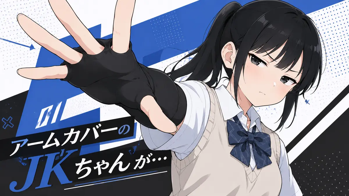 【アームカバーのJKちゃん】アームカバーをつけたまま手で4545してくれる