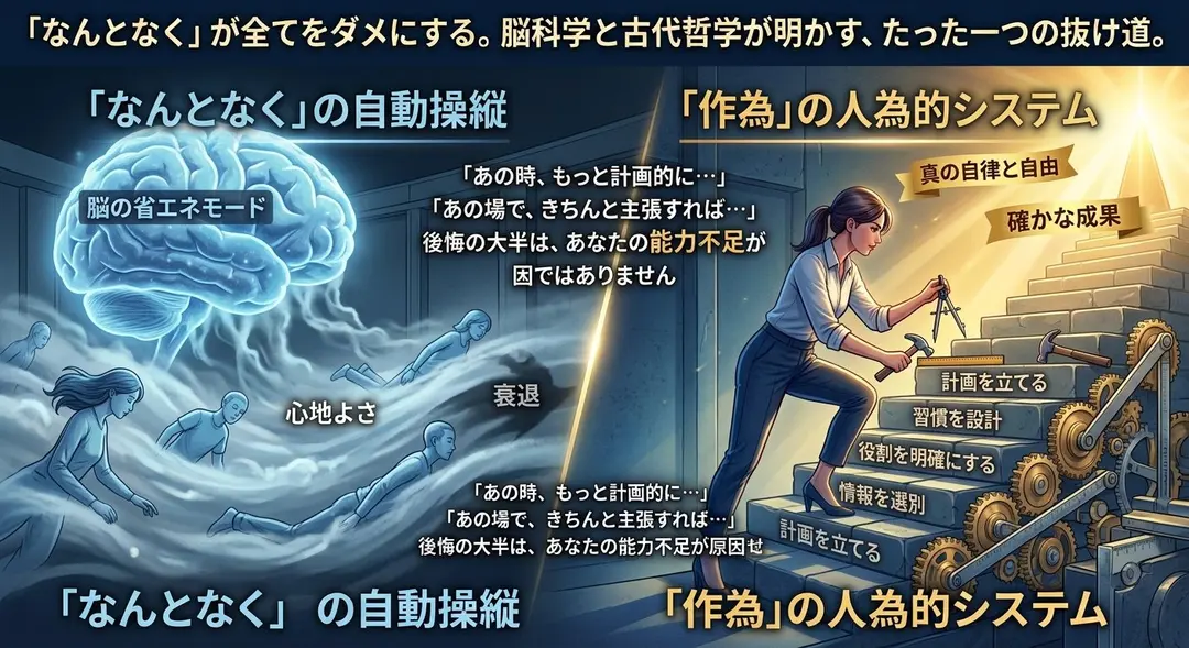 「なんとなく」が全てをダメにする！？脳科学と古代哲学が明かす、たった一つの抜け道
