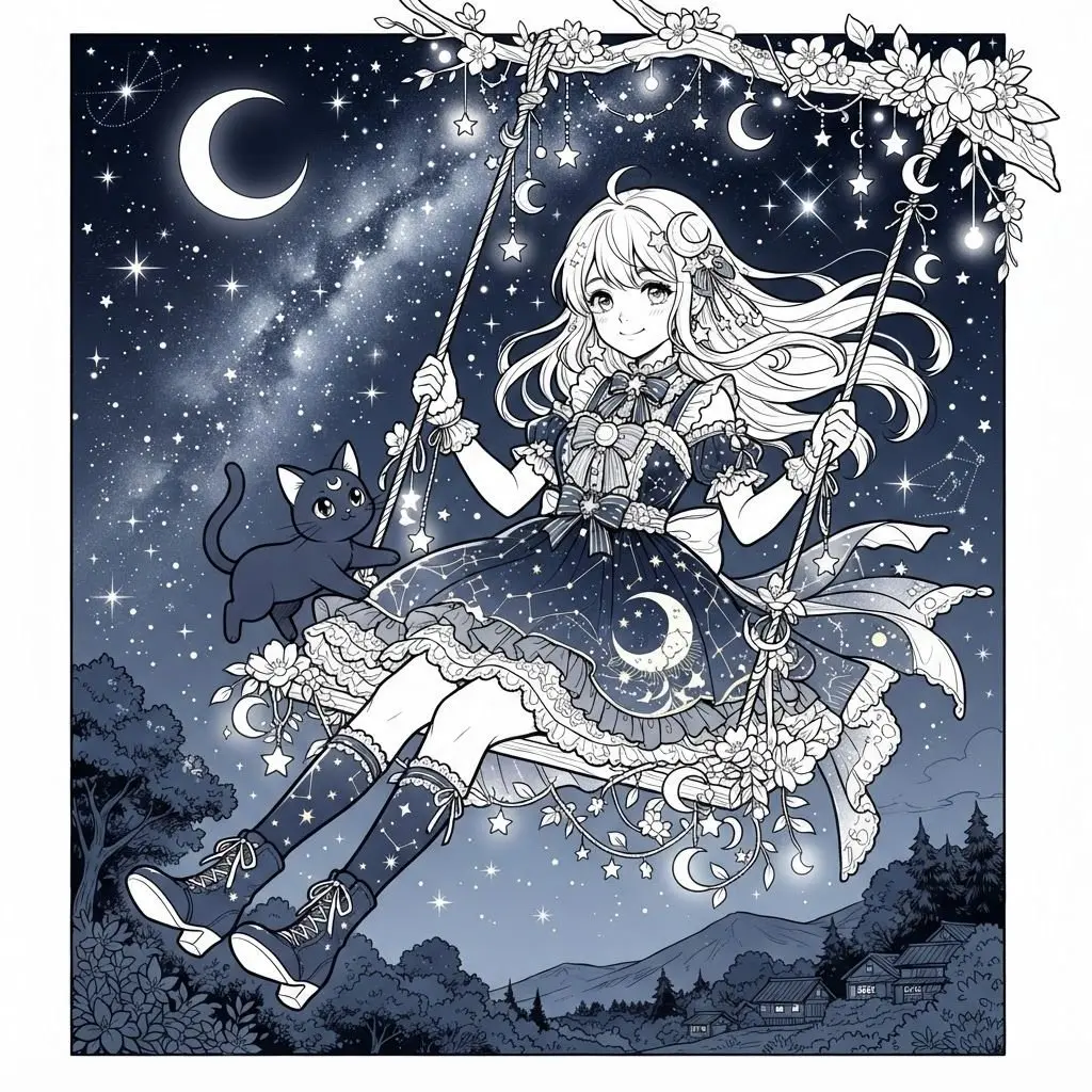 星月夜のブランコ