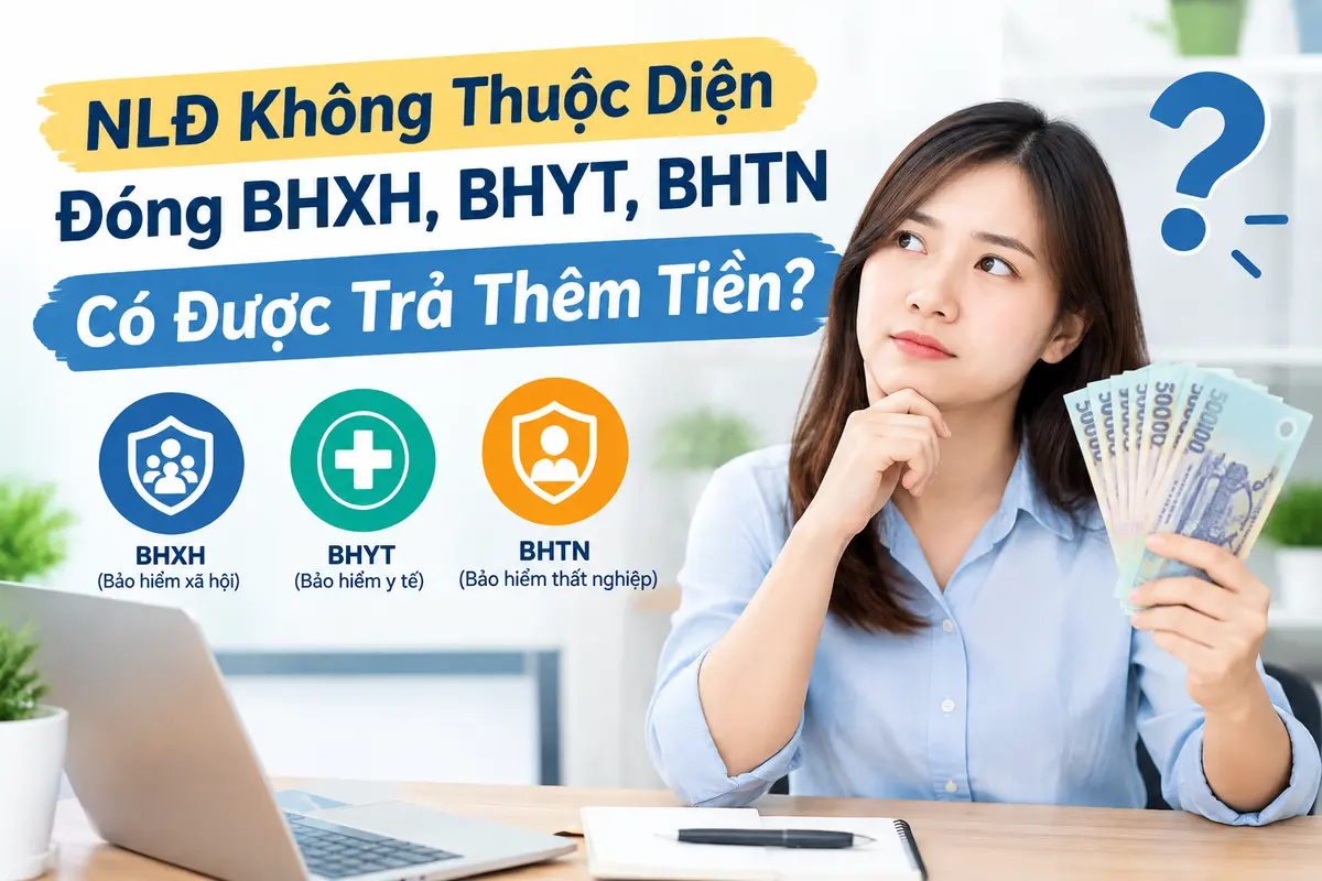 NLĐ Không Thuộc Diện Đóng BHXH, BHYT, BHTN Có Được Trả Thêm Tiền?