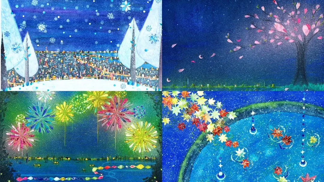 貼り絵作品「碧い世界」シリーズ・Instagramにて公開中