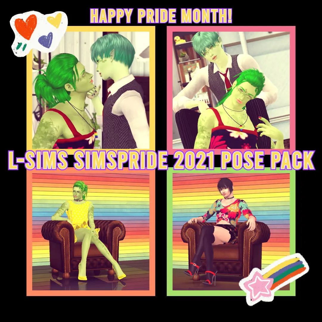 [L-sims]Sims Pride 2021 PosePack