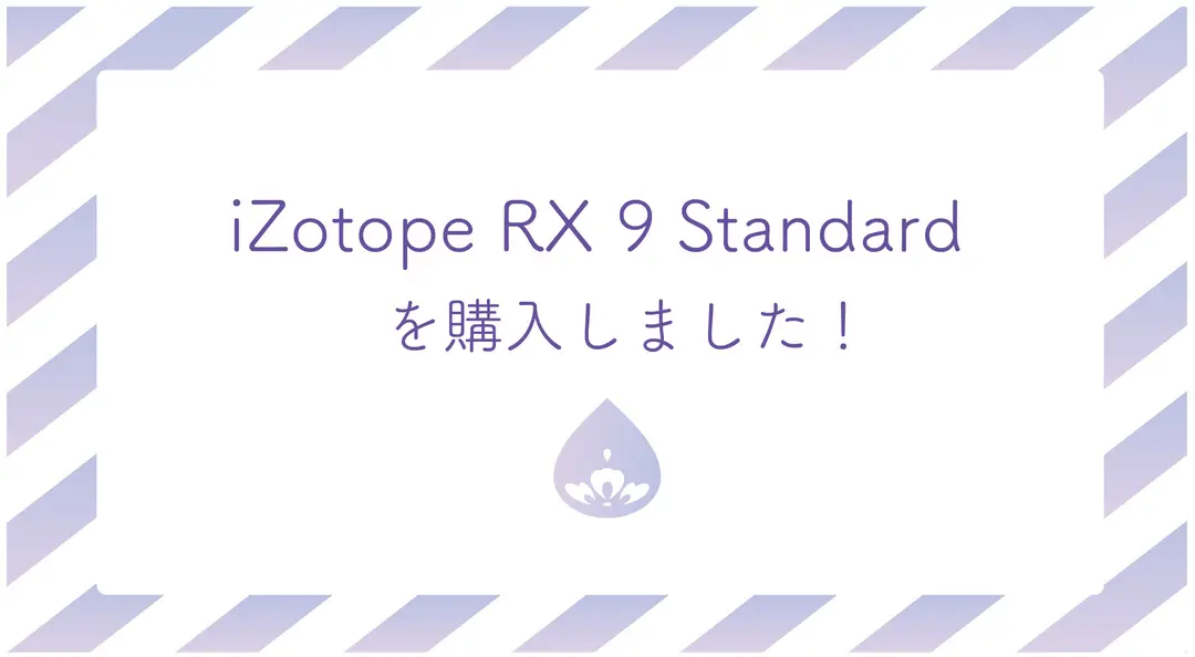 iZotope RX 9Standardを購入しました！
