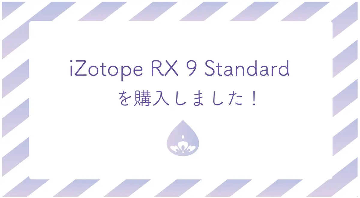 iZotope RX 9Standardを購入しました！