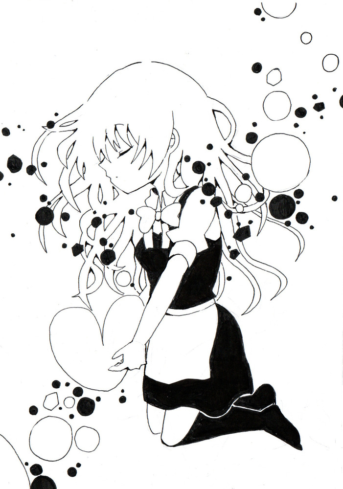 少女絵「見る」