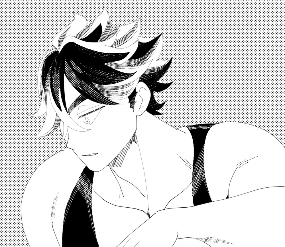 モノクロ漫画表現-木虎