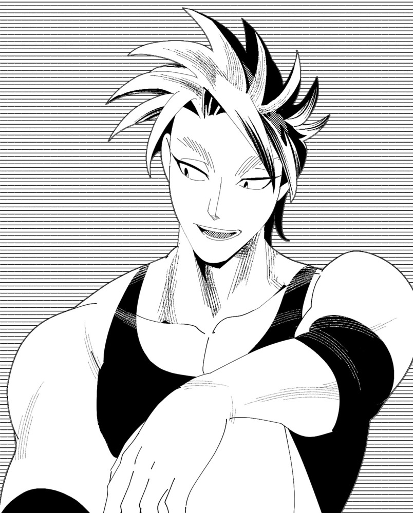 モノクロ漫画表現-騎士