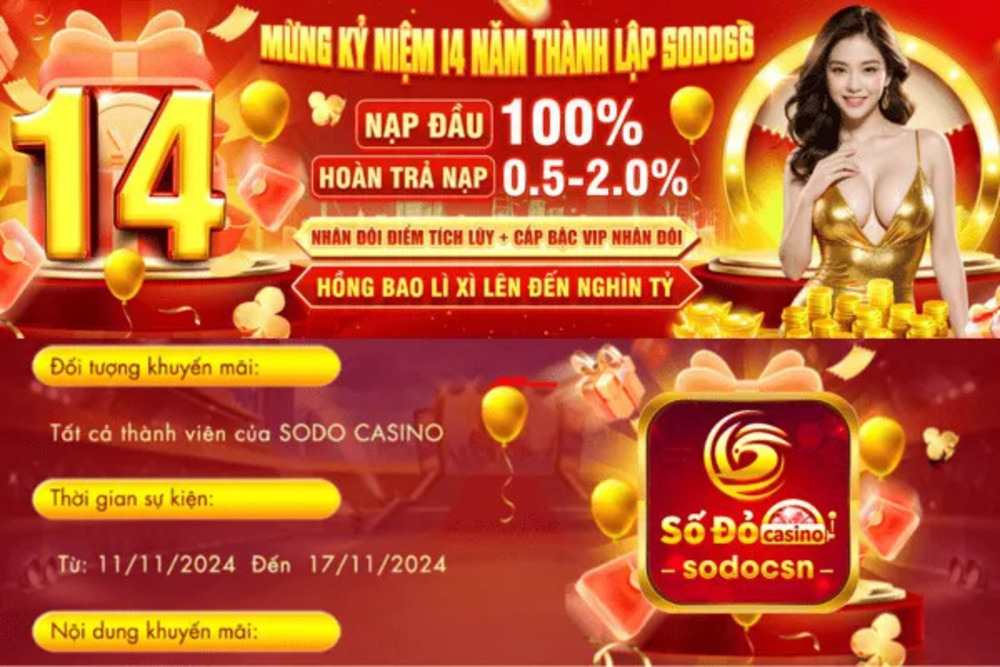 Khuyến mãi SODO cơ hội nhân đôi vốn cho người chơi mới