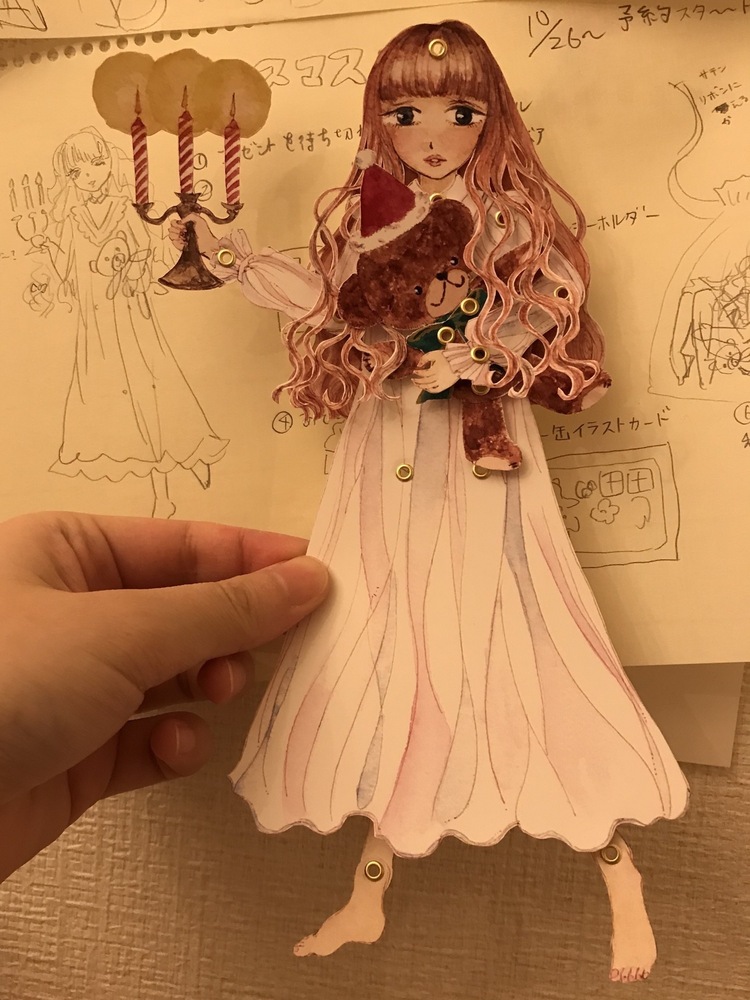 クリスマスコフレのペーパードールとテディ！