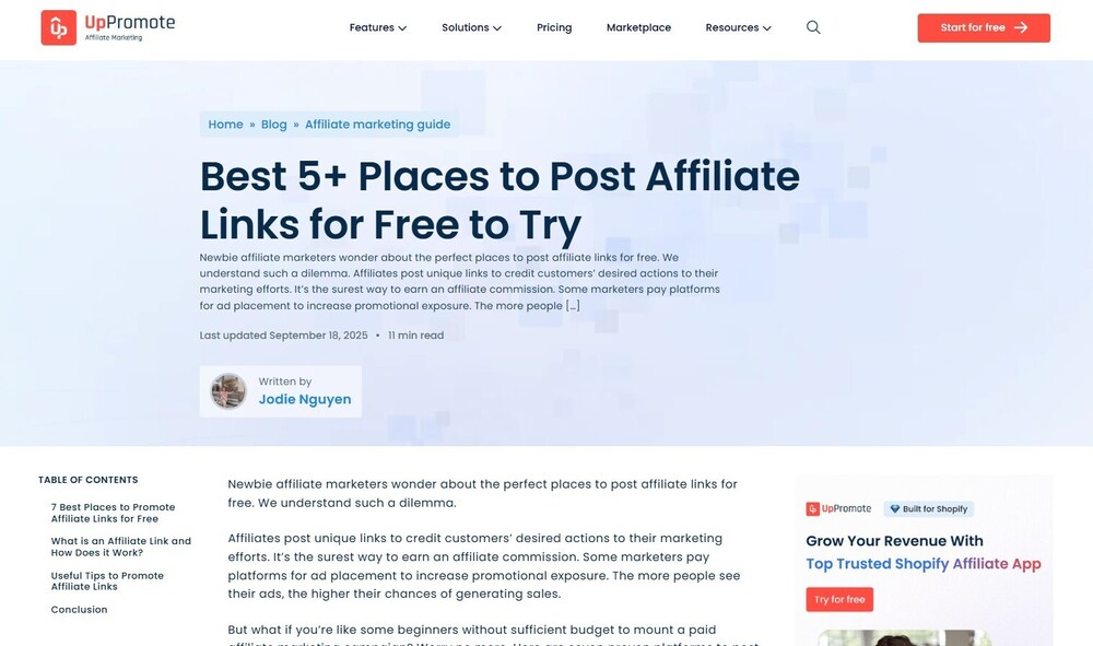 Best 5+ Places to Post Affiliate Links for Free to Try