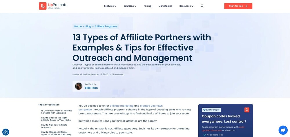 13 Types of Affiliate Partners with Examples