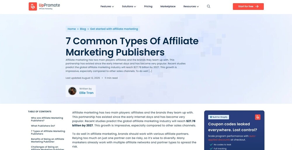 7 Common Types Of Affiliate Marketing Publishers