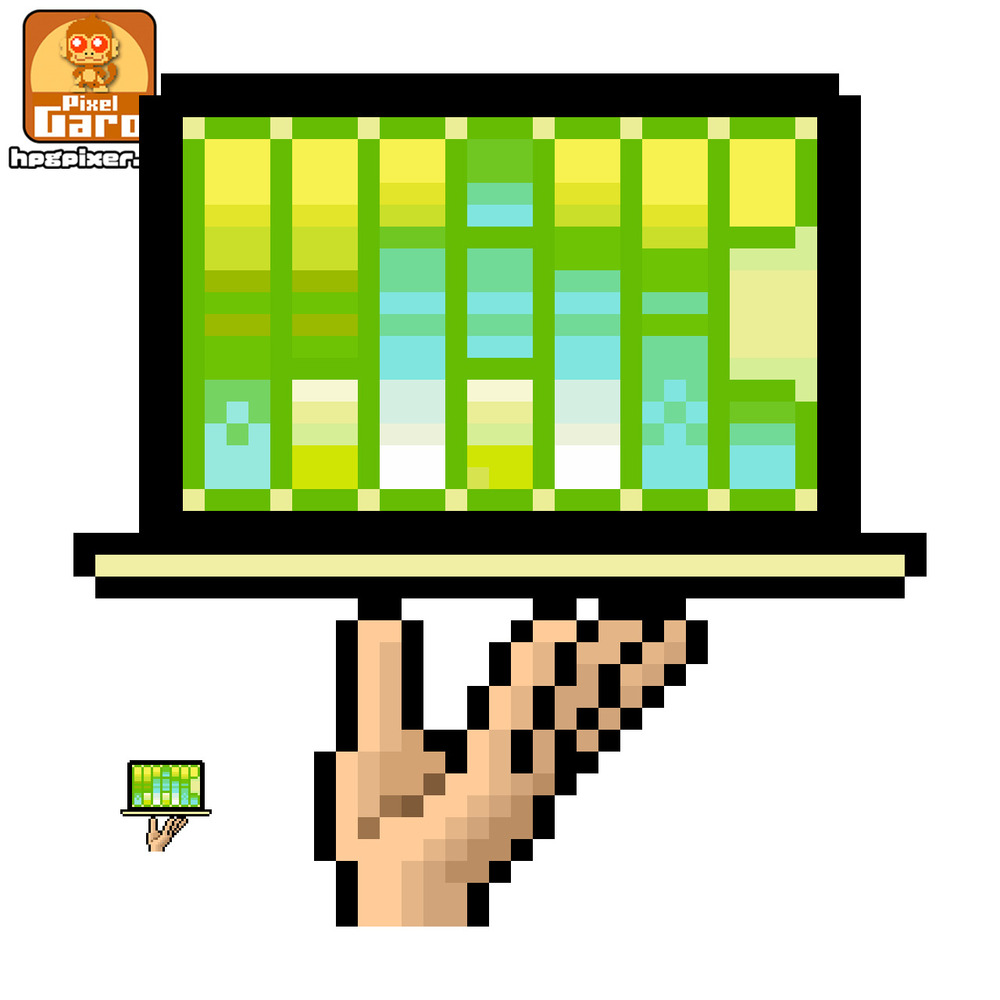 【ドット絵】某メーカーのノートPC(見ればわかる)風の持ち方