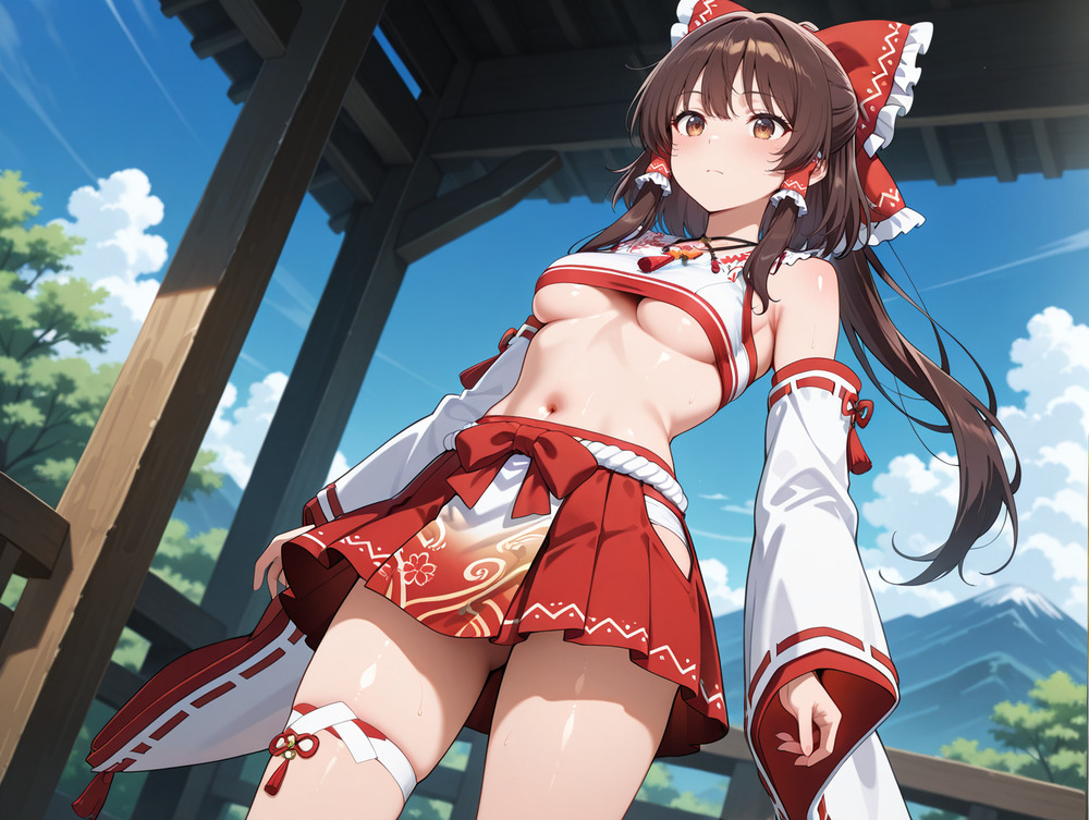 霊夢に馬乗りパイズリ！