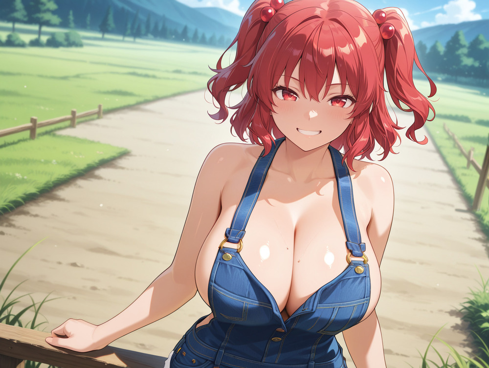 オーバーオール小町騎乗位！