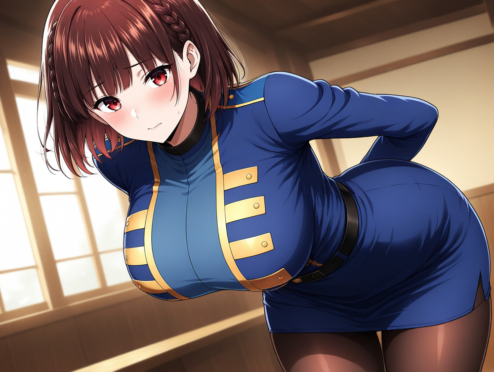 巨乳おかっぱ編み込みちゃん