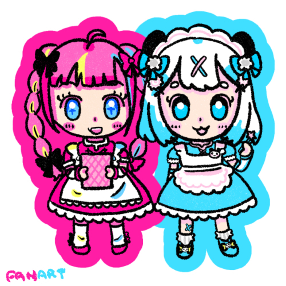 【イラストメイキング】ゆゆ子ちゃんと半田ちゃん【ファンアート】