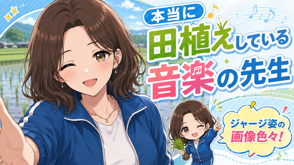 【音楽の先生】本当に田植えをしている音楽の先生 他 全21枚【限定公開】