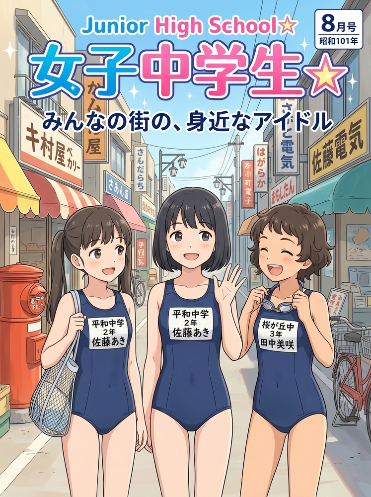 架空雑誌　女子中学生⭐︎ 昭和101年8月号