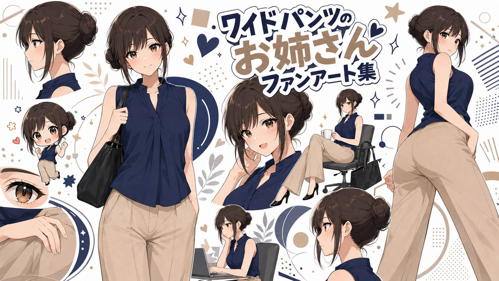 【ワイドパンツのお姉さん】ワイドパンツのお姉さんのファンアート集 差分【限定公開】
