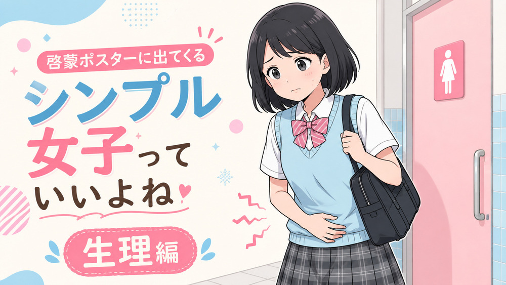 【シンプル女子】啓蒙ポスターに出てくるシンプル女子ちゃん 生理編