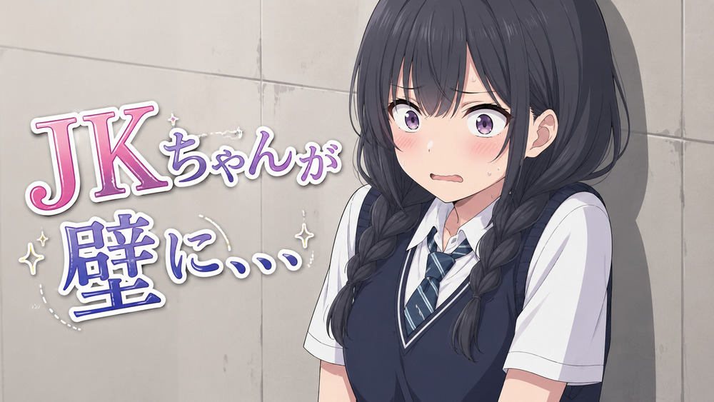【JKちゃん】壁にはまってしまって…他