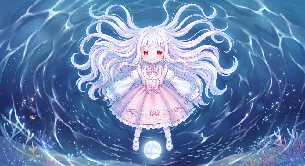 海を漂う少女