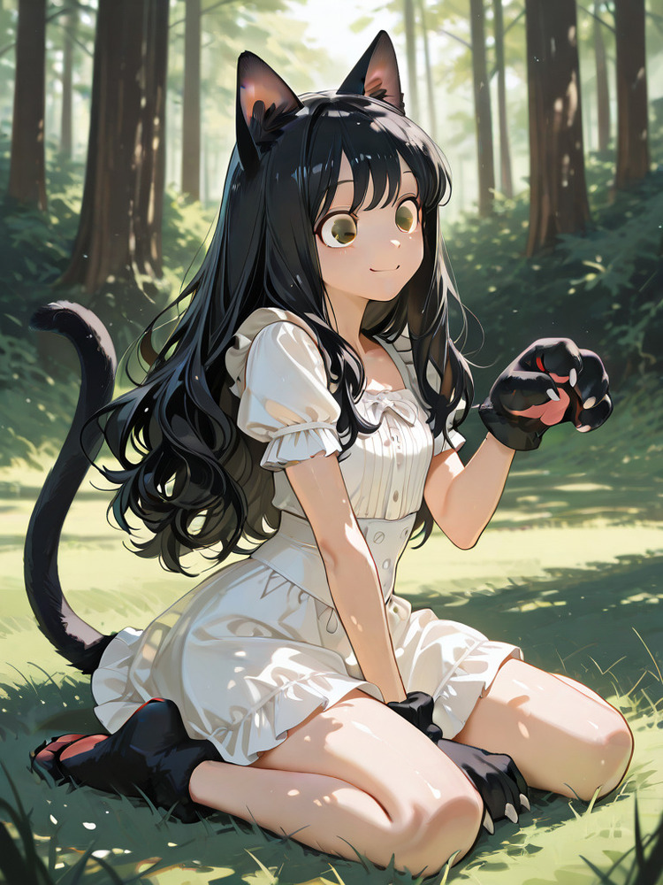 黒猫娘 AIイラスト 画像8枚