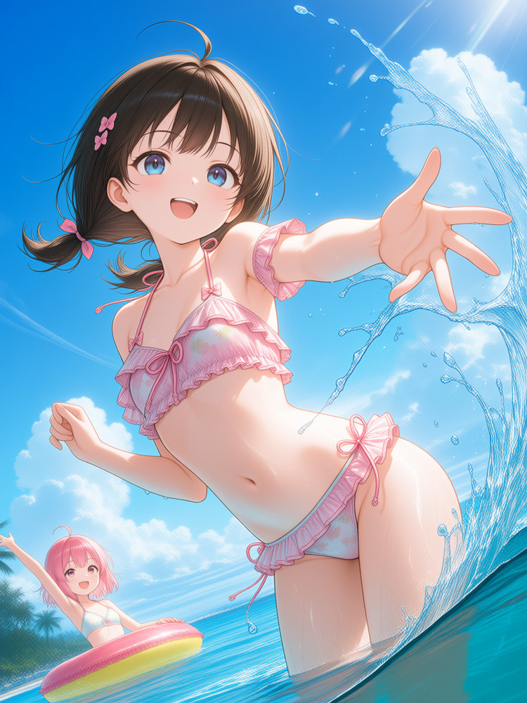 水着少女 AIイラスト 画像12枚