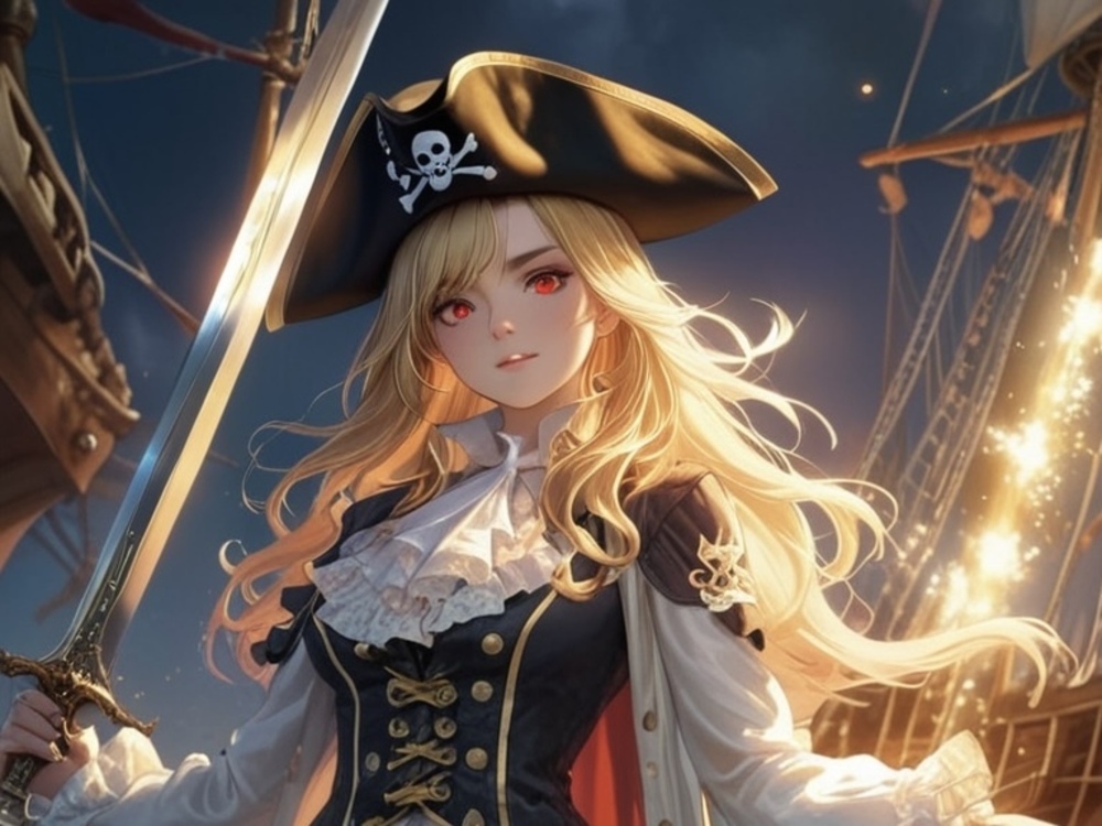 海賊お姉さん AIイラスト 画像2枚